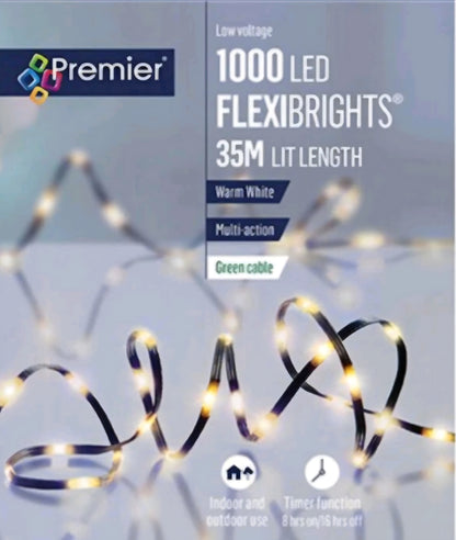 Premier 1000LED Multi-Action Soft Flexibrights Christmas Lights Warm White