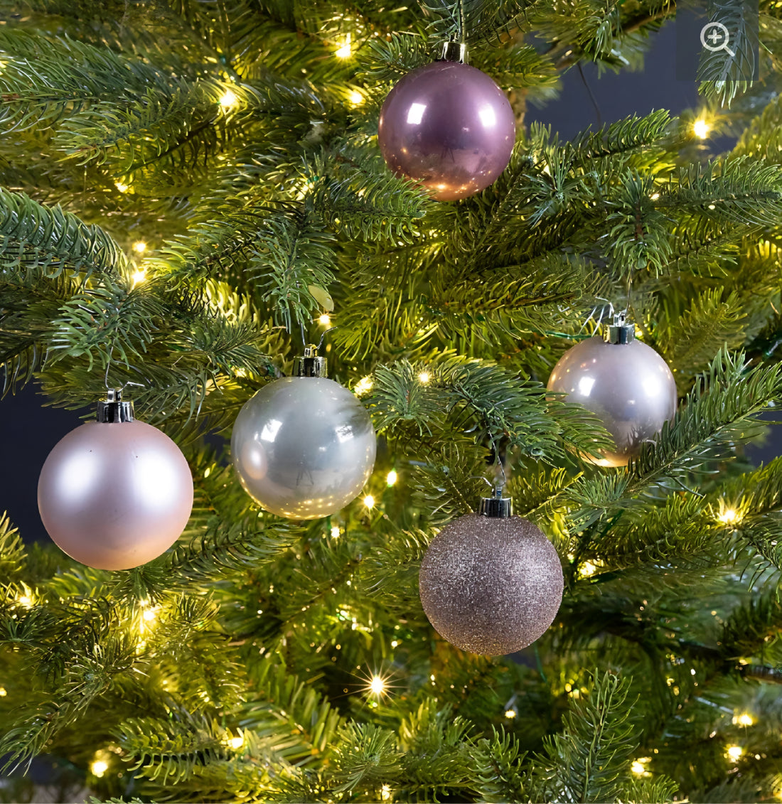 Kaemingk 6cm Christmas Tree Baubles Pink/Gold 30Pk