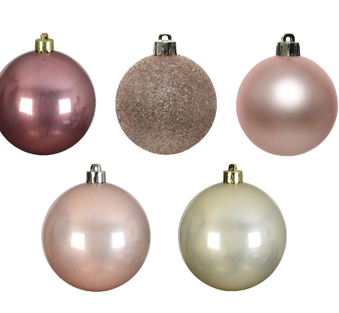 Kaemingk 6cm Christmas Tree Baubles Pink/Gold 30Pk
