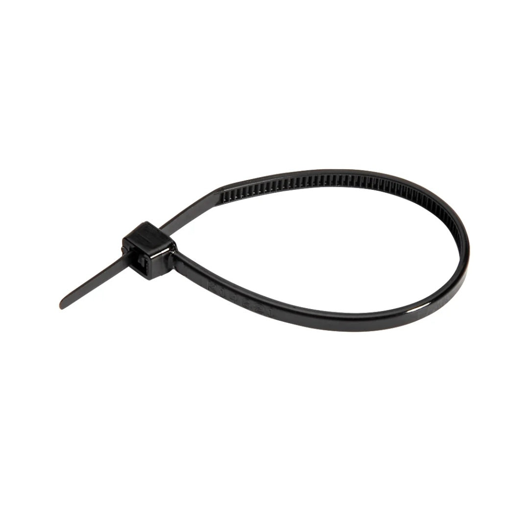 Black Plastic Cable Ties 200mm 100pk
