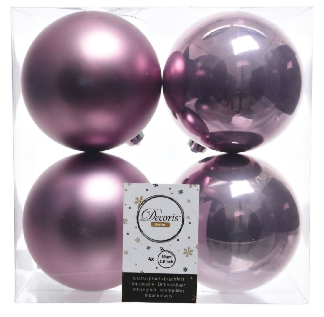 Kaemingk 10cm Christmas Baubles 10cm Lilac 4PK