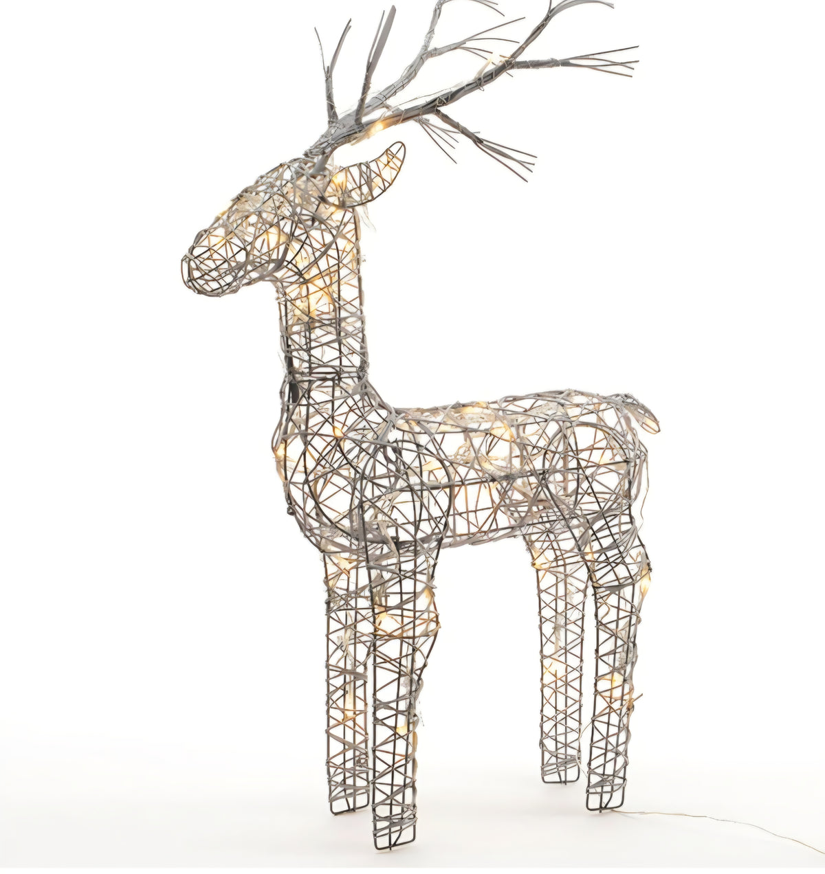 Kaemingk Grey Wicker Deer/Christmas Reindeer LED 69cm