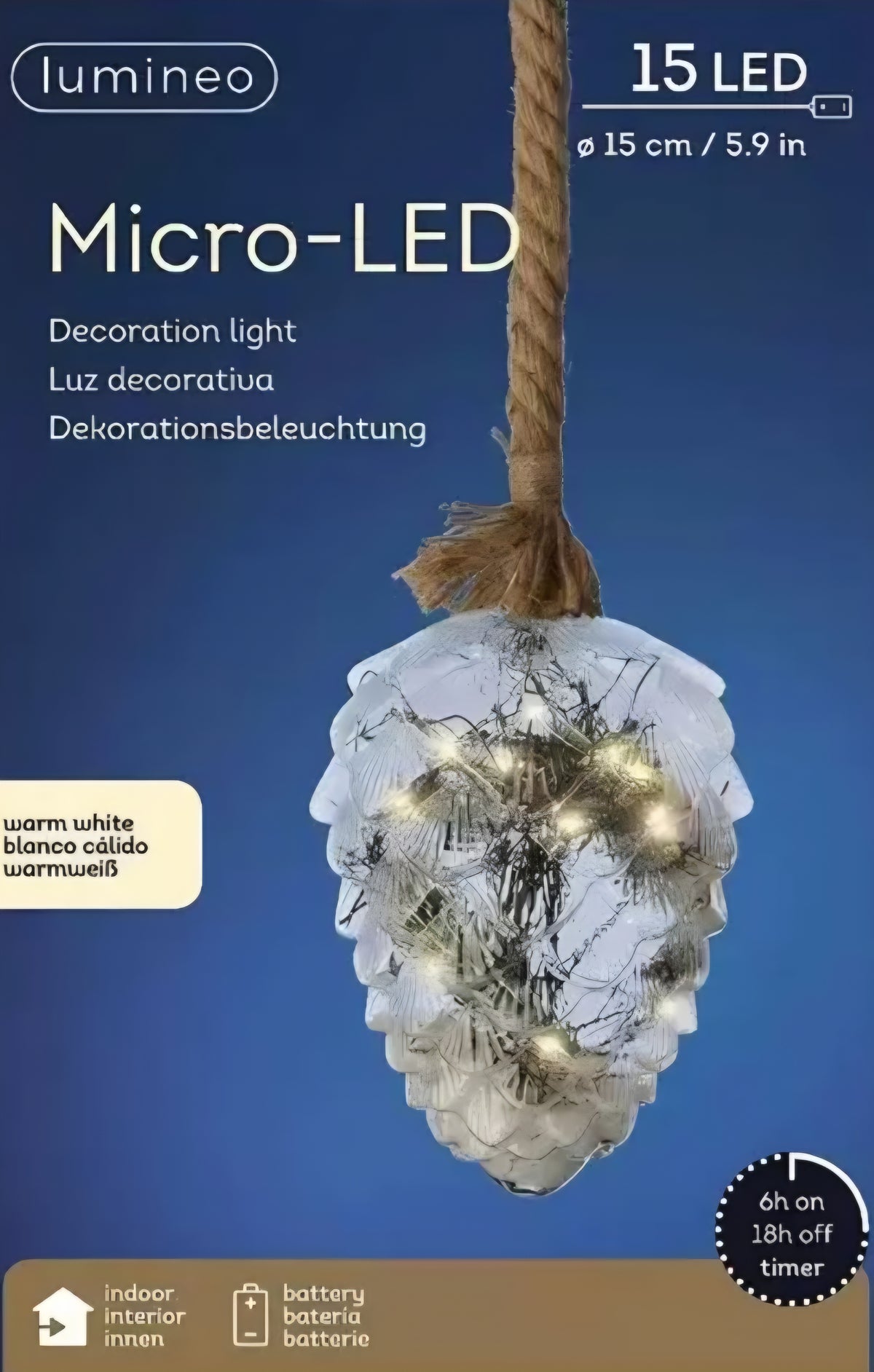 Kaemingk Micro 15 LED 15cm Pine Christmas decoration