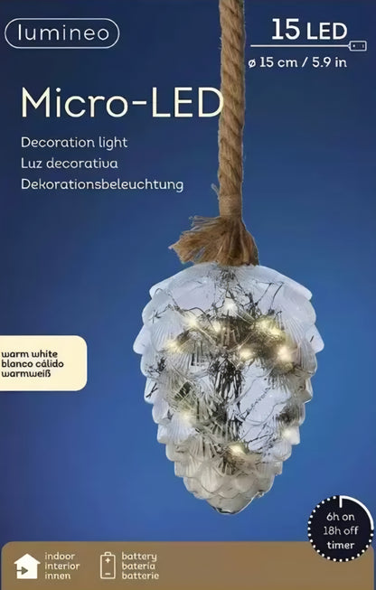 Kaemingk Micro 15 LED 15cm Pine Christmas decoration