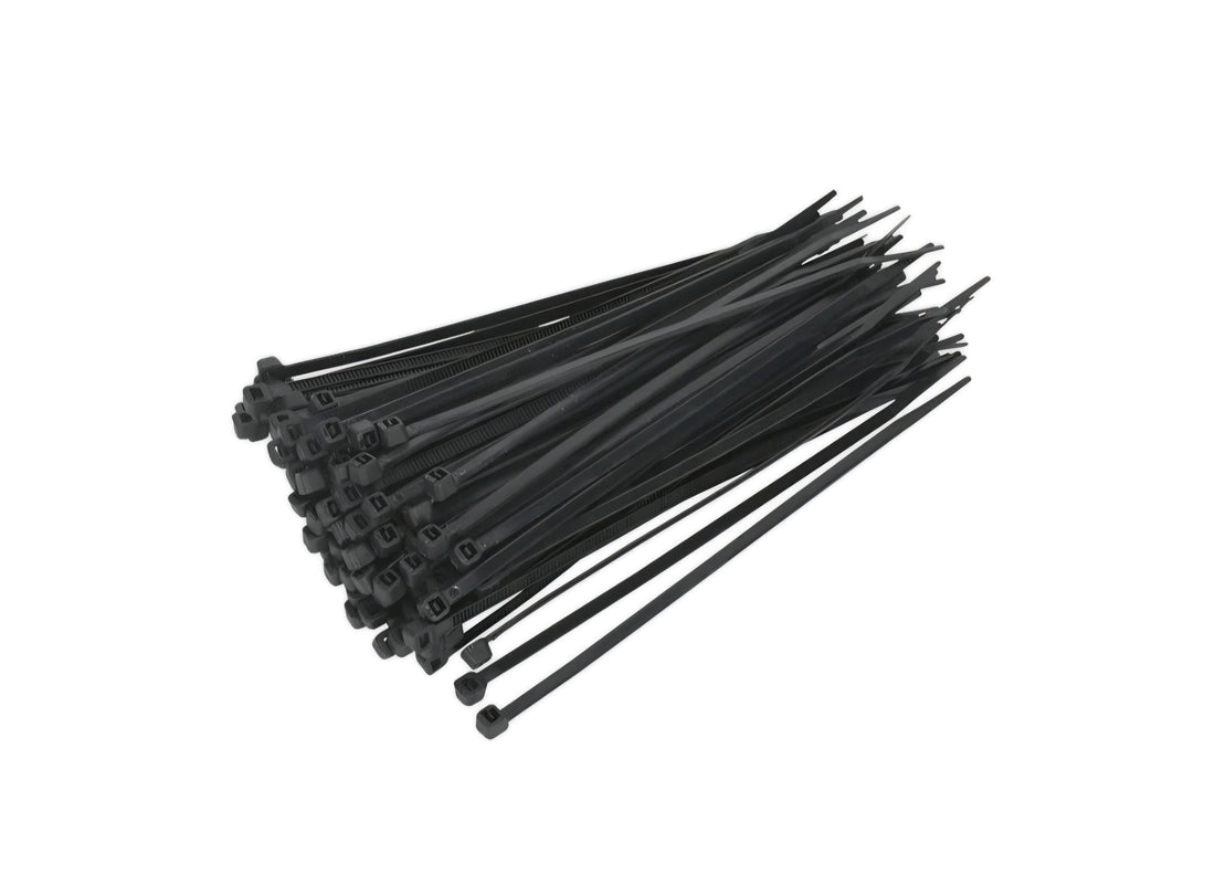 Black Plastic Cable Ties 200mm 100pk